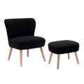 Fauteuil d'appoint rembourré en bouclette WestinTrends de 64,8 cm de large avec repose-pieds ottoman