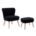 Fauteuil d'appoint rembourré en bouclette WestinTrends de 64,8 cm de large avec repose-pieds ottoman