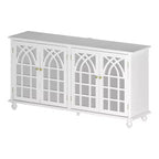Famapy Apsolon Buffet 160 cm de large, meuble de rangement moderne avec portes en miroir