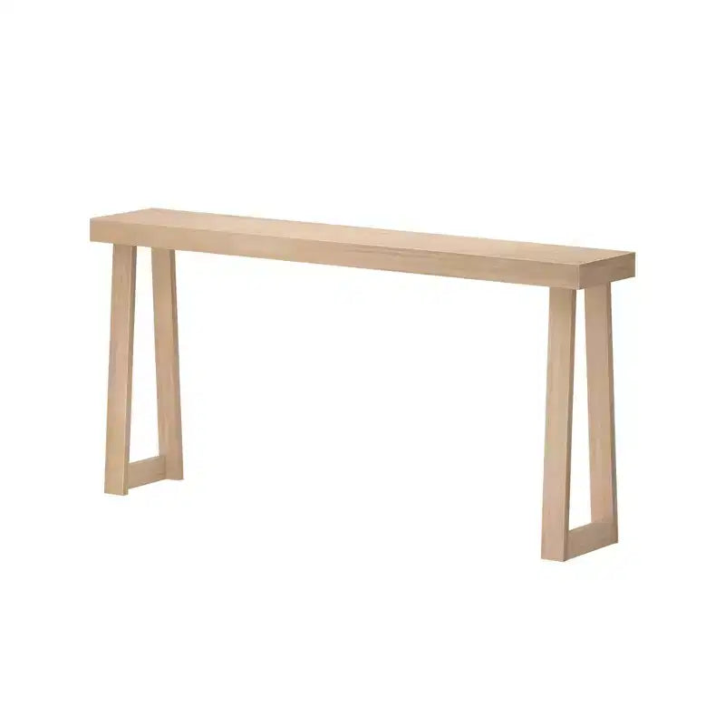 Console en bois massif Plank+Beam 66, table d'entrée classique, table de foyer étroite