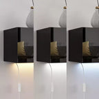 Meuble TV mural Famapy noir avec lumière LED
