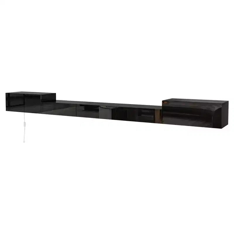 Meuble TV mural Famapy noir avec lumière LED