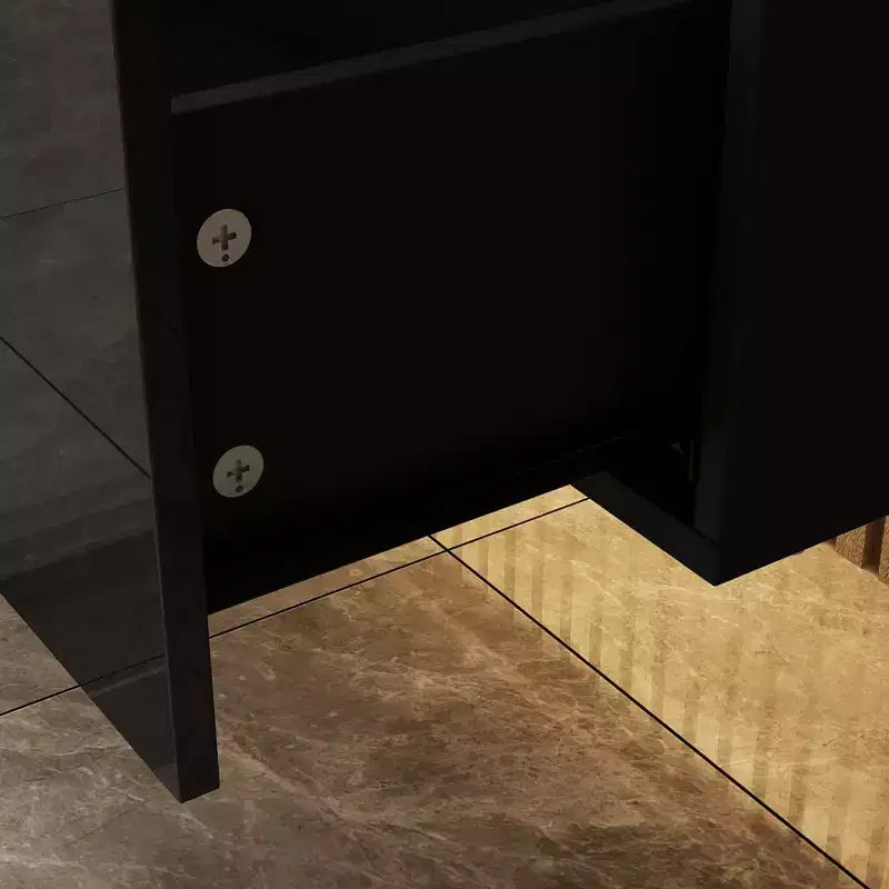 Meuble TV mural Famapy noir avec lumière LED