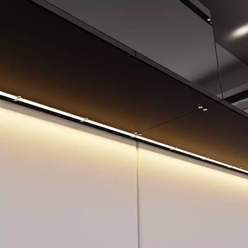 Meuble TV mural Famapy noir avec lumière LED