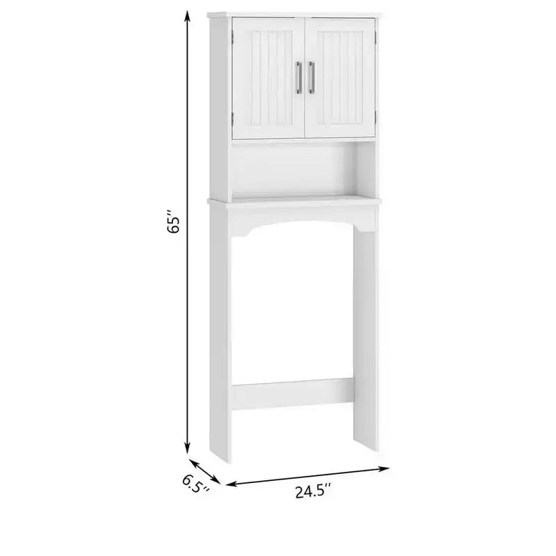 Meuble de rangement WC avec portes doubles et dispositif anti-basculement