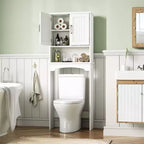 Meuble de rangement WC avec portes doubles et dispositif anti-basculement