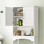 Meuble de rangement WC avec portes doubles et dispositif anti-basculement