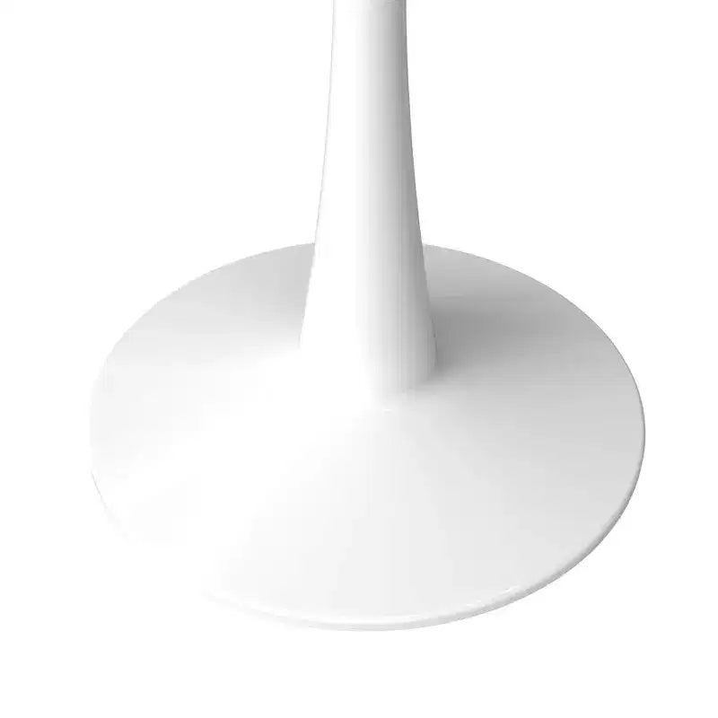Table à manger ronde LeisureMod Bristol 35 - Plateau en pierre frittée - Table d'appoint de café et base de piédestal robuste en acier blanc pour cuisine et petits espaces