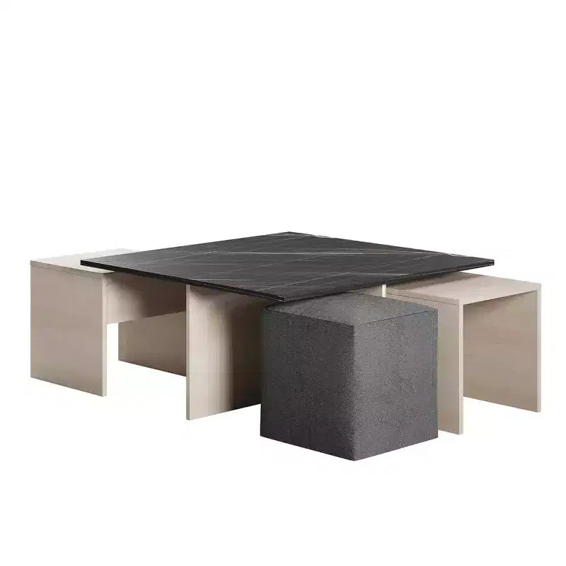 Ensemble Table Basse Gigogne et Pouf Haley de Manhattan Comfort