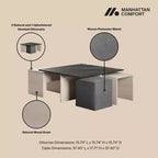 Ensemble Table Basse Gigogne et Pouf Haley de Manhattan Comfort