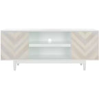 Tay 2 Shelf Pattern Media Stand - MED5012 - White Washed - Safavieh
