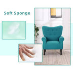Fauteuil capitonné en velours Erommy de style milieu de siècle, Chaise d'appoint à dossier haut