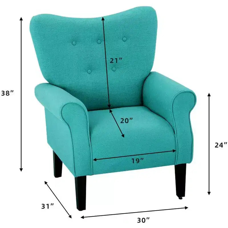 Fauteuil capitonné en velours Erommy de style milieu de siècle, Chaise d'appoint à dossier haut