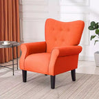 Fauteuil capitonné en velours Erommy de style milieu de siècle, Chaise d'appoint à dossier haut