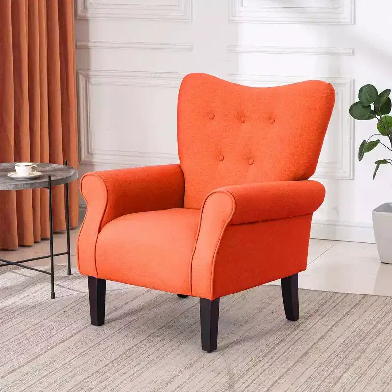 Fauteuil capitonné en velours Erommy de style milieu de siècle, Chaise d'appoint à dossier haut