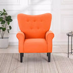 Fauteuil capitonné en velours Erommy de style milieu de siècle, Chaise d'appoint à dossier haut