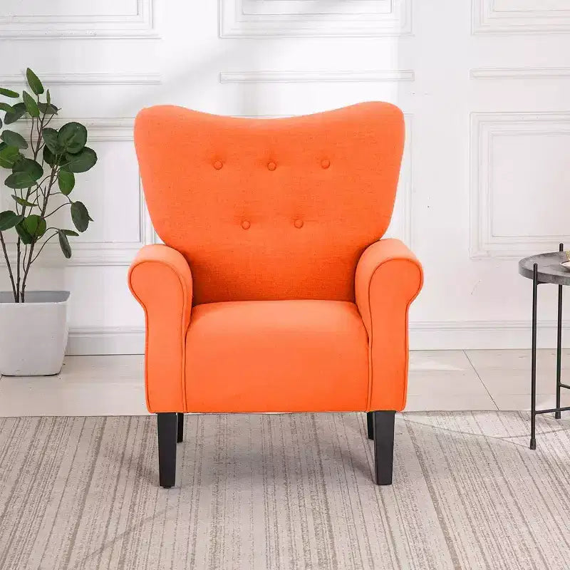 Fauteuil capitonné en velours Erommy de style milieu de siècle, Chaise d'appoint à dossier haut