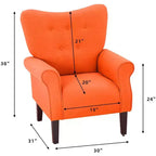 Fauteuil capitonné en velours Erommy de style milieu de siècle, Chaise d'appoint à dossier haut