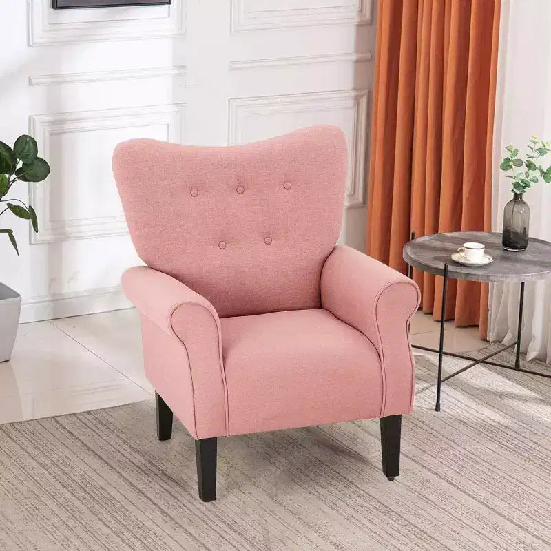 Fauteuil capitonné en velours Erommy de style milieu de siècle, Chaise d'appoint à dossier haut