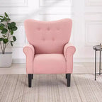 Fauteuil capitonné en velours Erommy de style milieu de siècle, Chaise d'appoint à dossier haut