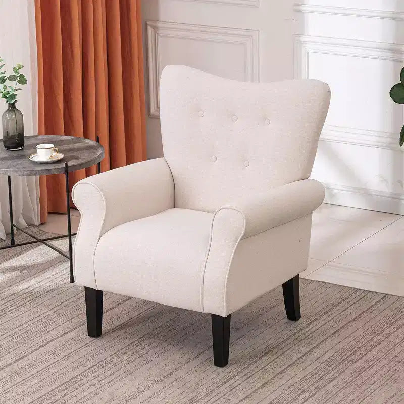 Fauteuil capitonné en velours Erommy de style milieu de siècle, Chaise d'appoint à dossier haut