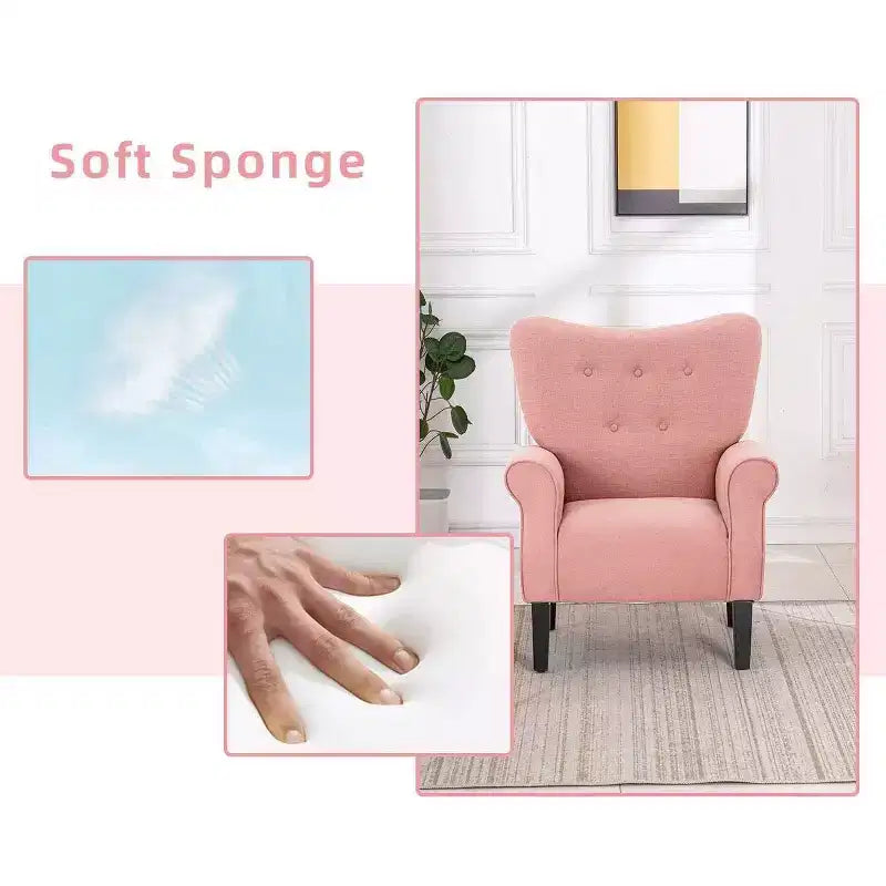 Fauteuil capitonné en velours Erommy de style milieu de siècle, Chaise d'appoint à dossier haut