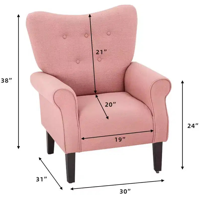 Fauteuil capitonné en velours Erommy de style milieu de siècle, Chaise d'appoint à dossier haut