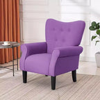 Fauteuil capitonné en velours Erommy de style milieu de siècle, Chaise d'appoint à dossier haut