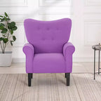 Fauteuil capitonné en velours Erommy de style milieu de siècle, Chaise d'appoint à dossier haut