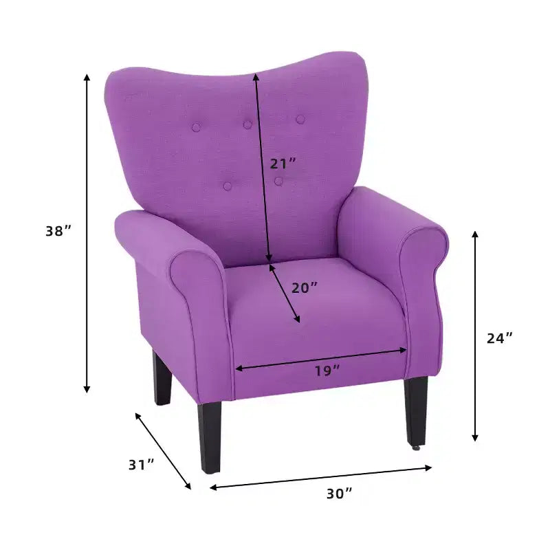Fauteuil capitonné en velours Erommy de style milieu de siècle, Chaise d'appoint à dossier haut