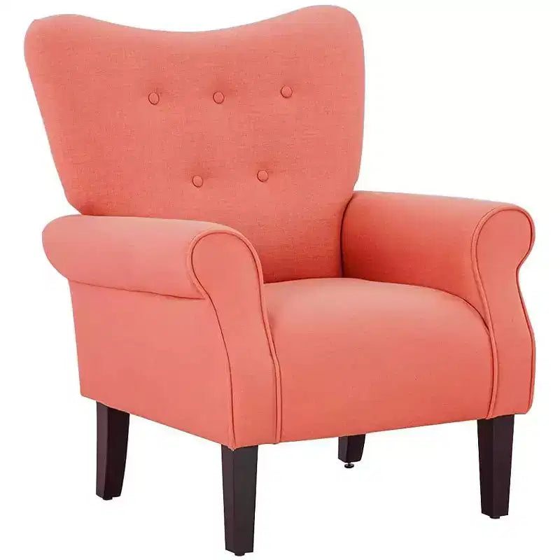 Fauteuil capitonné en velours Erommy de style milieu de siècle, Chaise d'appoint à dossier haut