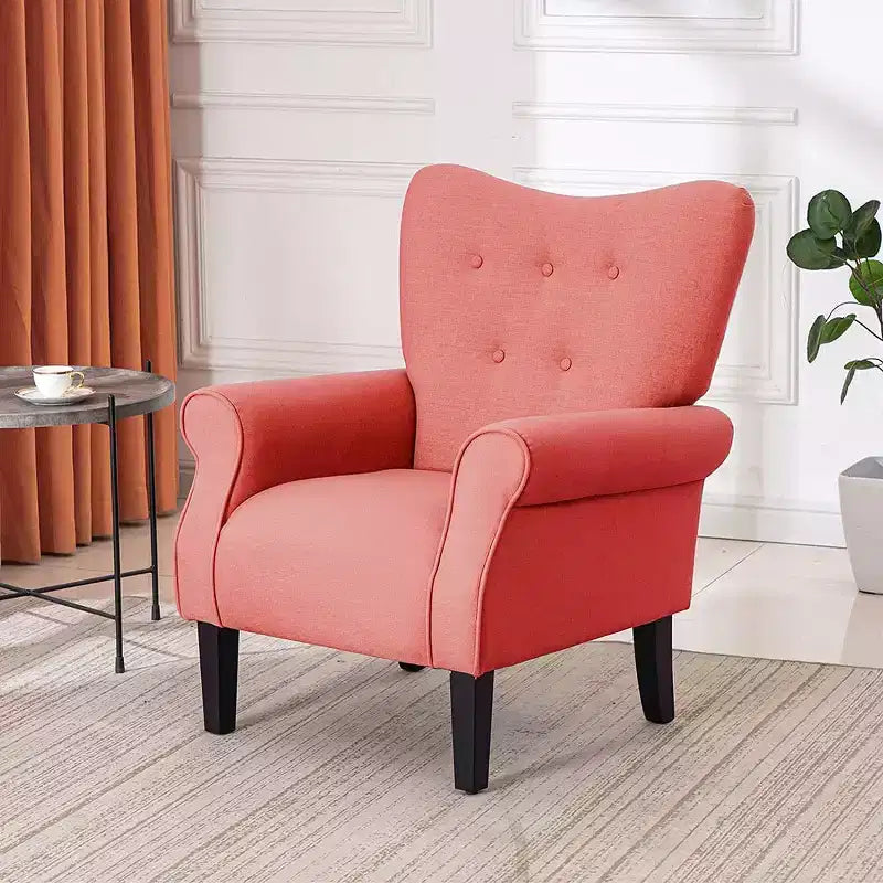 Fauteuil capitonné en velours Erommy de style milieu de siècle, Chaise d'appoint à dossier haut