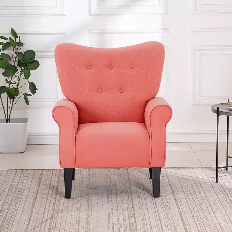 Fauteuil capitonné en velours Erommy de style milieu de siècle, Chaise d'appoint à dossier haut