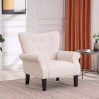 Fauteuil capitonné en velours Erommy de style milieu de siècle, Chaise d'appoint à dossier haut