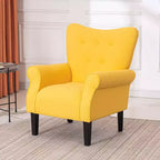 Fauteuil capitonné en velours Erommy de style milieu de siècle, Chaise d'appoint à dossier haut