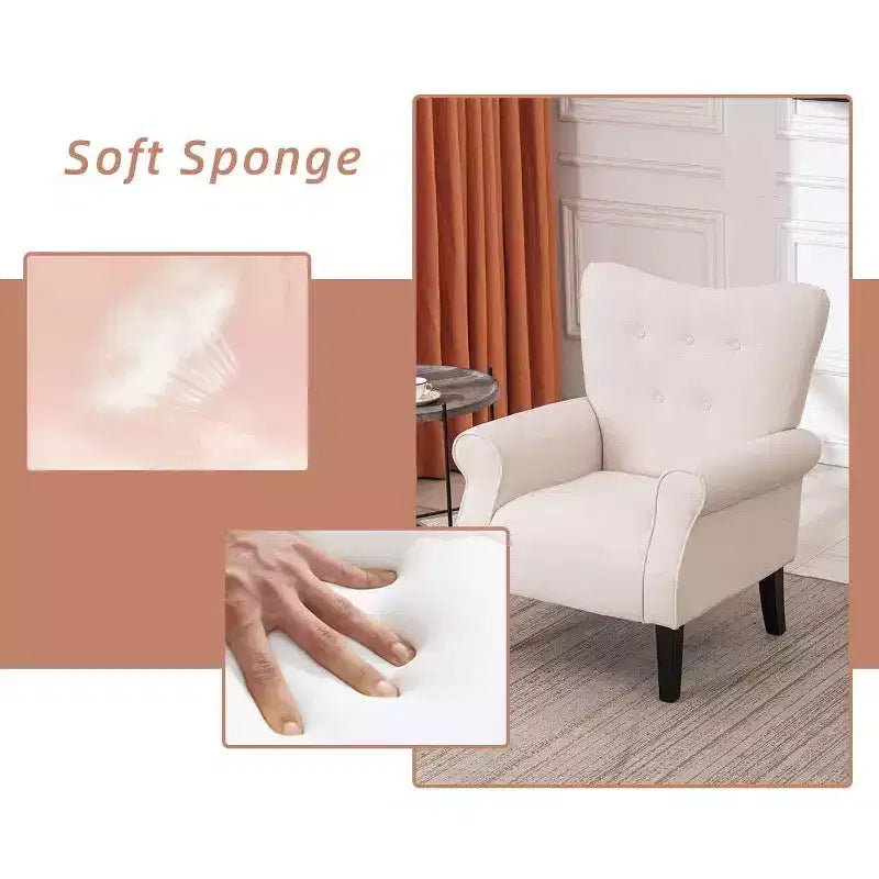 Fauteuil capitonné en velours Erommy de style milieu de siècle, Chaise d'appoint à dossier haut