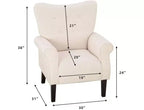 Fauteuil capitonné en velours Erommy de style milieu de siècle, Chaise d'appoint à dossier haut