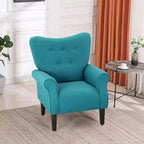 Fauteuil capitonné en velours Erommy de style milieu de siècle, Chaise d'appoint à dossier haut