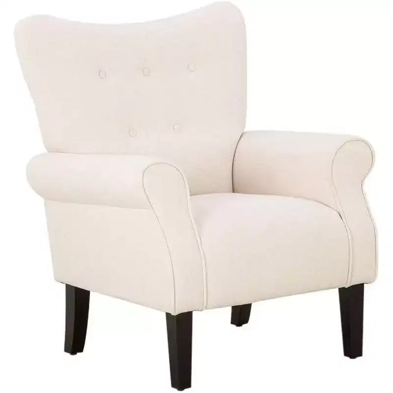 Fauteuil capitonné en velours Erommy de style milieu de siècle, Chaise d'appoint à dossier haut