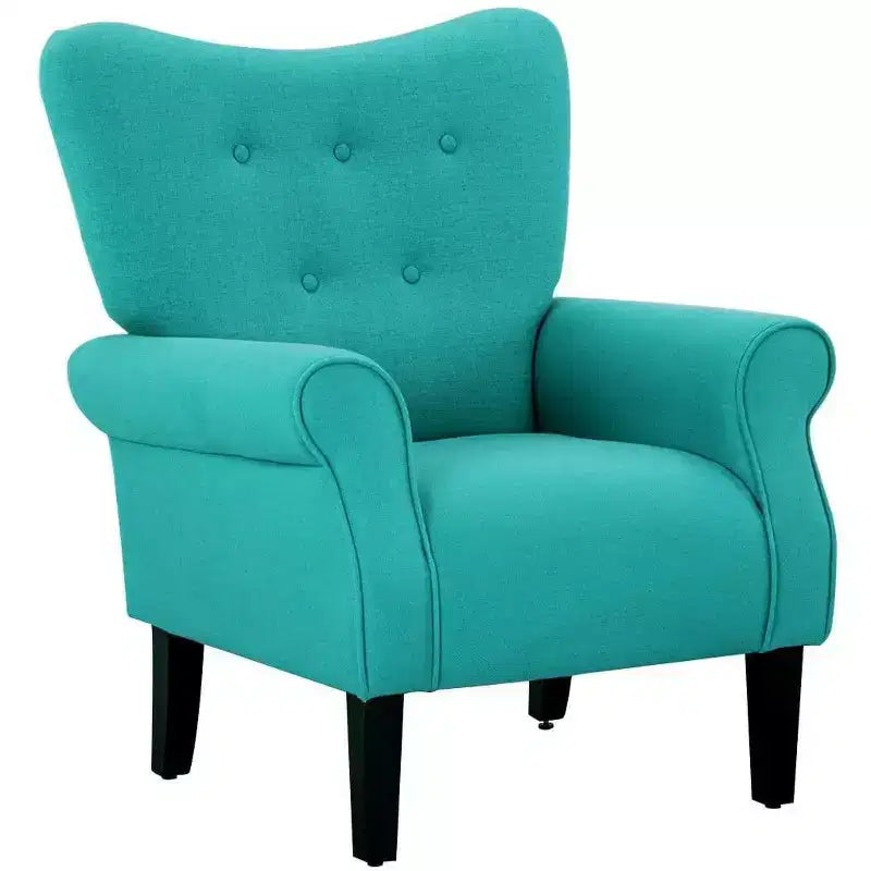 Fauteuil capitonné en velours Erommy de style milieu de siècle, Chaise d'appoint à dossier haut
