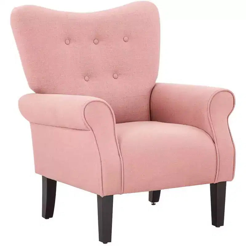 Fauteuil capitonné en velours Erommy de style milieu de siècle, Chaise d'appoint à dossier haut