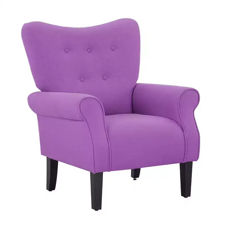 Fauteuil capitonné en velours Erommy de style milieu de siècle, Chaise d'appoint à dossier haut