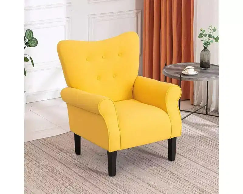 Fauteuil capitonné en velours Erommy de style milieu de siècle, Chaise d'appoint à dossier haut