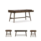 Signature Design by Ashley Lyncott 60 – Bureau de travail style mid-century, brun