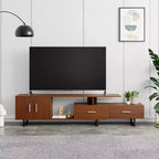 Meuble TV LeisureMod Avery Collection avec cadre en bois MDF et pieds en acier thermolaqué avec rangement Centre de divertissement multimédia moderne, salon