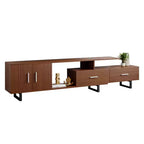 Meuble TV LeisureMod Avery Collection avec cadre en bois MDF et pieds en acier thermolaqué avec rangement Centre de divertissement multimédia moderne, salon