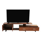 Meuble TV LeisureMod Avery Collection avec cadre en bois MDF et pieds en acier thermolaqué avec rangement Centre de divertissement multimédia moderne, salon