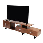 Meuble TV LeisureMod Avery Collection avec cadre en bois MDF et pieds en acier thermolaqué avec rangement Centre de divertissement multimédia moderne, salon