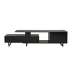 Meuble TV LeisureMod Avery Collection avec cadre en bois MDF et pieds en acier thermolaqué avec rangement Centre de divertissement multimédia moderne, salon