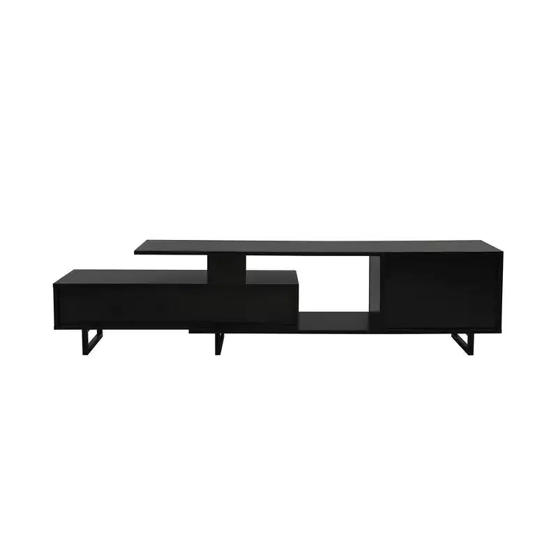 Meuble TV LeisureMod Avery Collection avec cadre en bois MDF et pieds en acier thermolaqué avec rangement Centre de divertissement multimédia moderne, salon